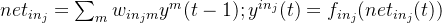 net_{in_{j}}=um_{m}{}w_{in_{j}m}y{m};y^{in_{j}}=f_{in_{j}}