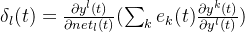 elta {l}=rac{artial y^{l}}{artial net{l}} rac{artial y^{k}}{artial y^{l}}