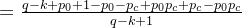 = rac{q-k+p_0+1-p_0-p_c+p_0p_c+p_c-p_0p_c}{q-k+1}