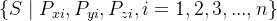 eft  S_{}id P_{xi},P_{yi},P_{zi}, i=1,2,3,...,n ight 