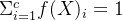 igma_{i=1}^{c}f_{i}=1