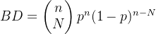 BD=egin{pmatrix}n Nnd{pmatrix} p^n ^{n-N}