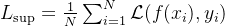 L_{ext{sup}} = rac{1}{N} um_{i=1}^N athcal{L}, y_i
