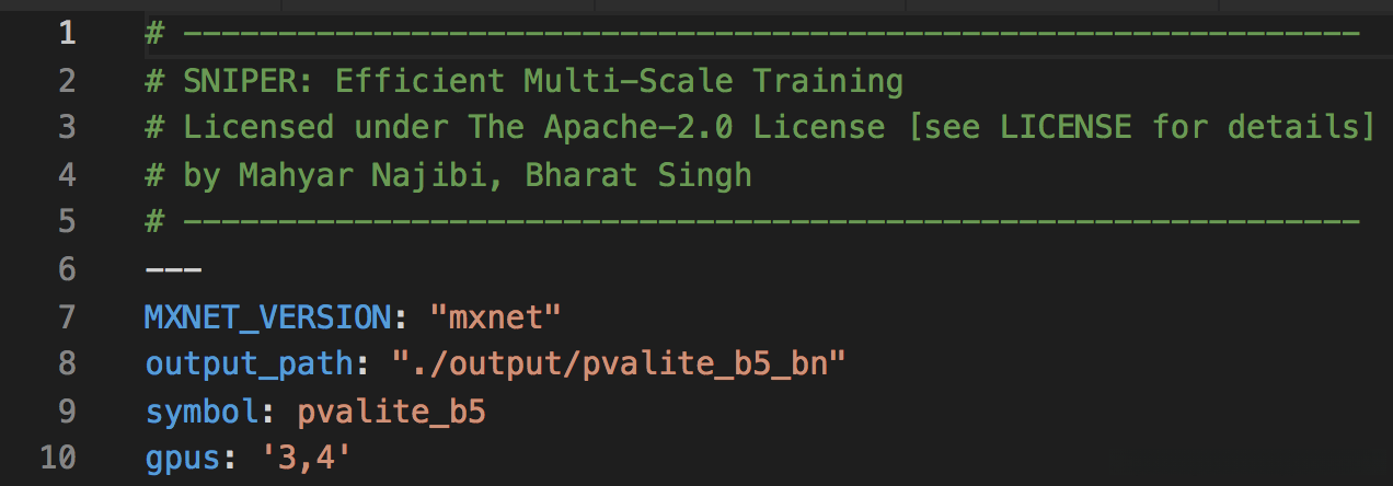 --cfg参数指定的yml文件中的gpus