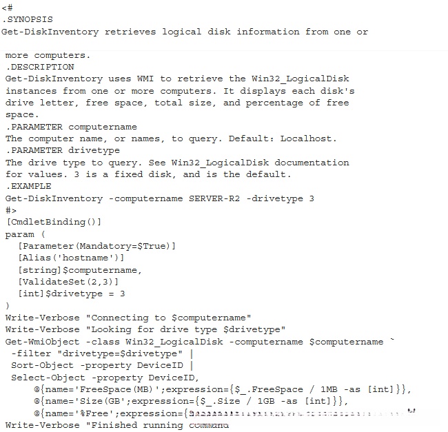 Adding verbose output to Get-DiskInventory.ps1