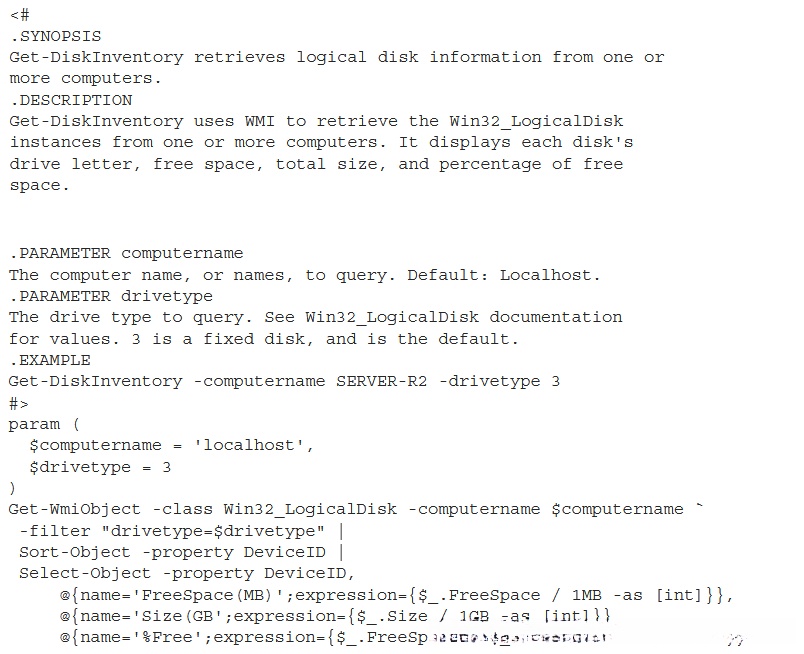 Starting point: Get-DiskInventory.ps1