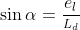 in lpha = rac{e_{l}}{^{L_{d}}}