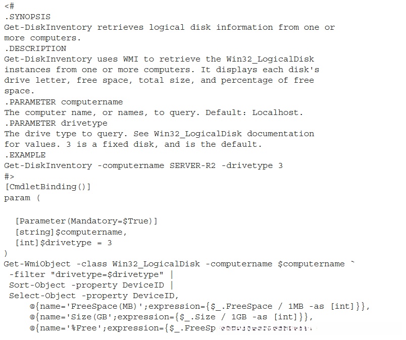 Giving Get-DiskInventory.ps1 a mandatory parameter