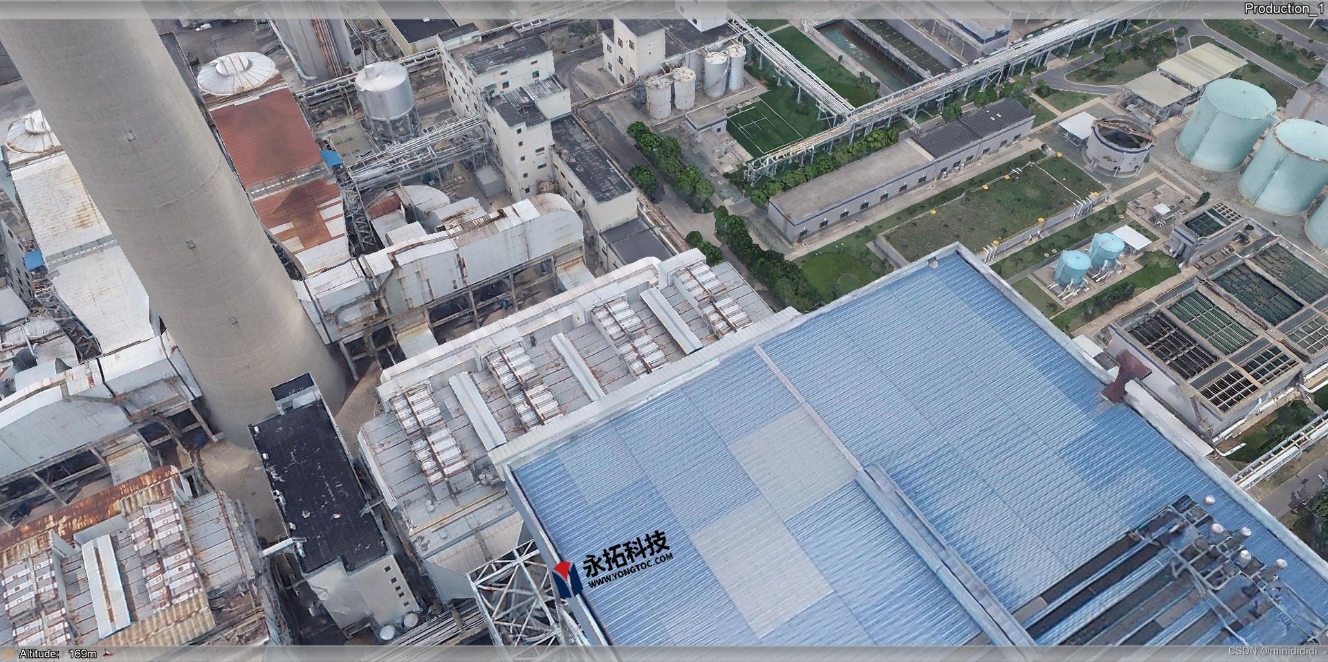 数字孪生电厂厂区倾斜摄影航拍
