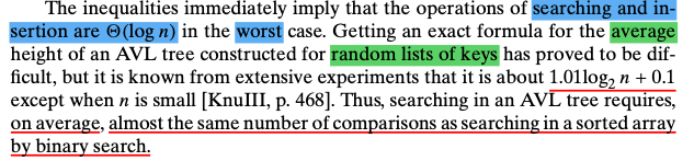 Searching and insertion are in the ==worst== case.