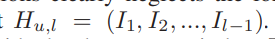 Hu,l =(I1,I2,...,Il-1)