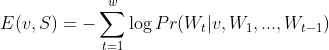 E=-um_{t=1}^w og{Pr}