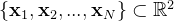 eft athbf{x}_1, athbf{x}_2,...,athbf{x}_N ight ubset athbb{R}^2