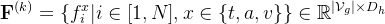 athbf{F}^{} = f_i^x | i n , x n t, a, v n athbb{R}^{|athcal{V}_g| imes D_h}