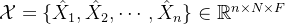 athcal{X}=at{X}{1},at{X}{2},dots,at{X}_{n}nathbb{R}^{nimes Nimes F}